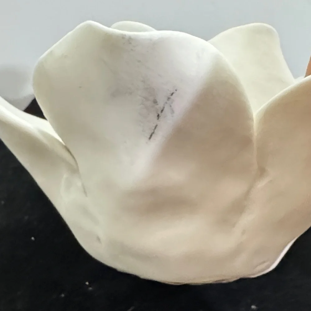Threshold Tealight Candle Holder Porcelain White Flower Decoration (pair)